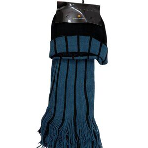 Hat and Scarf Set - Men's/ Gender Neutral -Blue & Black - Gift Idea - NWT